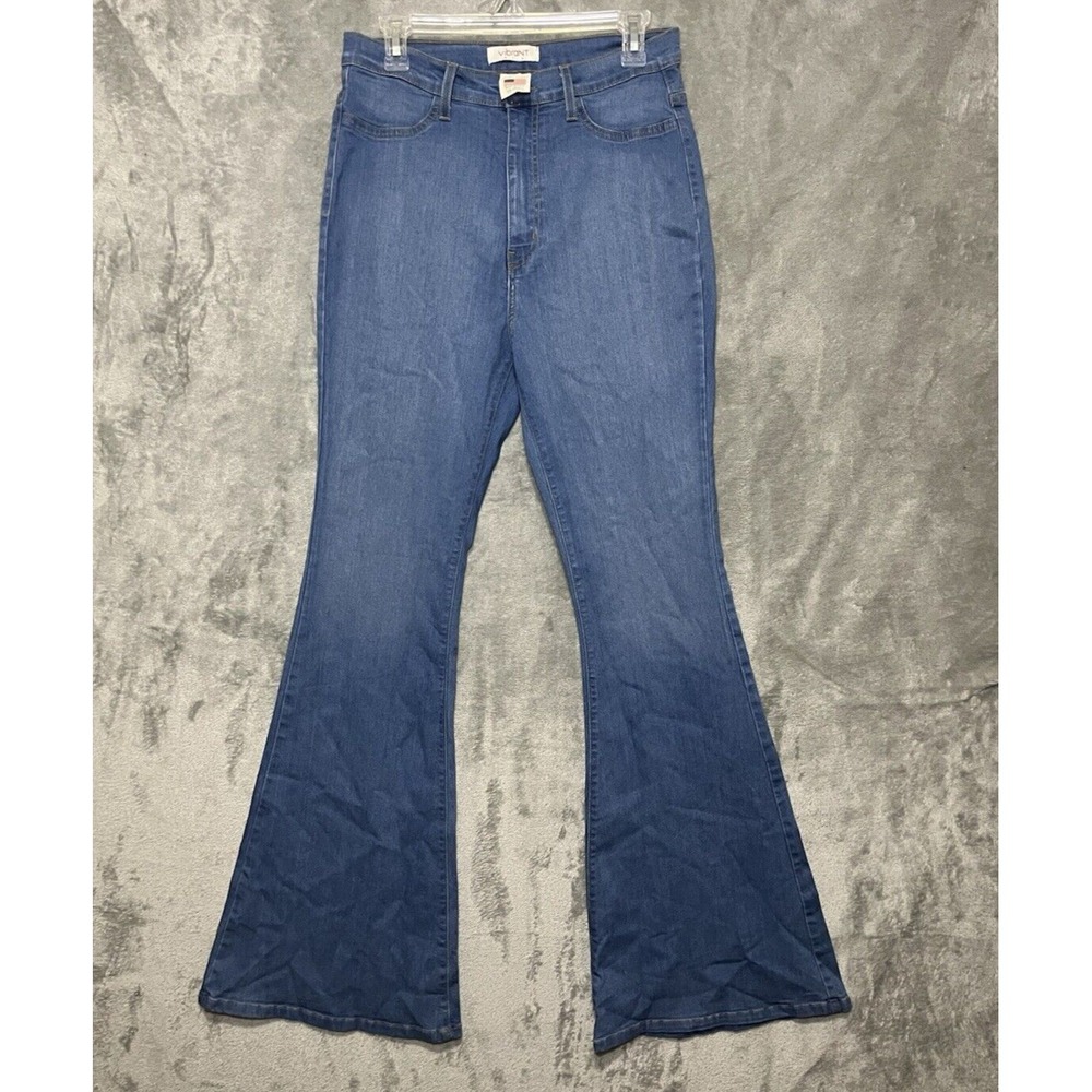 Vibrant M I U Jeans Size 15 W31 Blue Wide Bell Bottoms Bootcut Flare Vintage USA